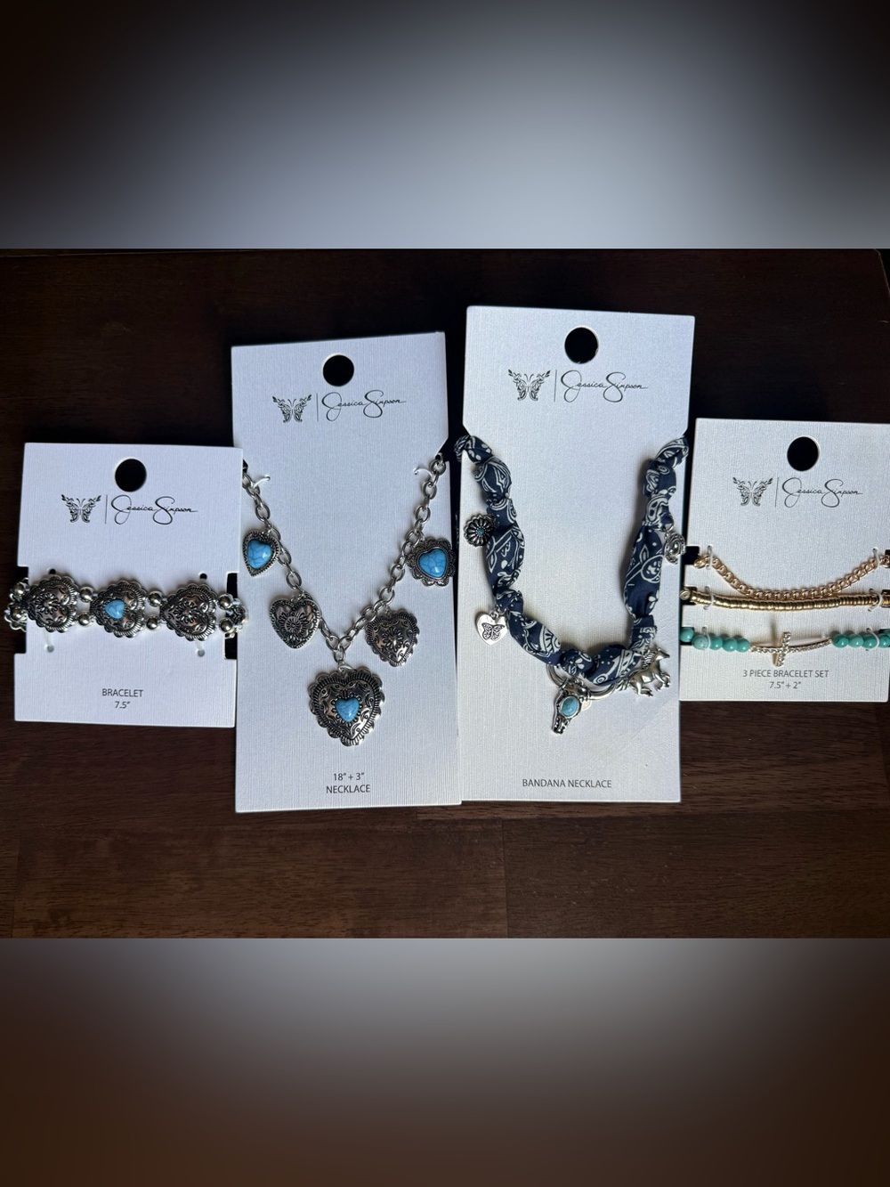Jessica Simpson turquoise/bead jewelry lot
